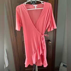 Leith pink wrap dress